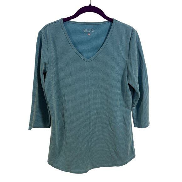 Seg'ments V-Neck Textured Knit Top Size S - Picture 1 of 7